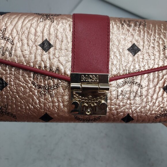 MCM Patricia Large Visetos Champagne Gold Wallet - Picture 10 of 11